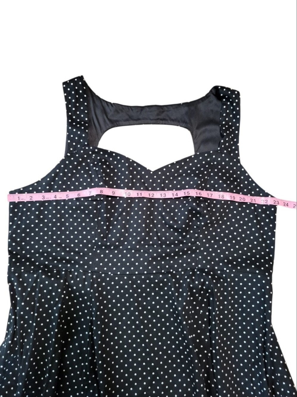 Torrid Black White Polka Dot Sweetheart Neckline Fit-and-Flare Dress - Picture 9 of 11